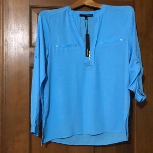 Harvé Benard long sleeve top with quarter zip